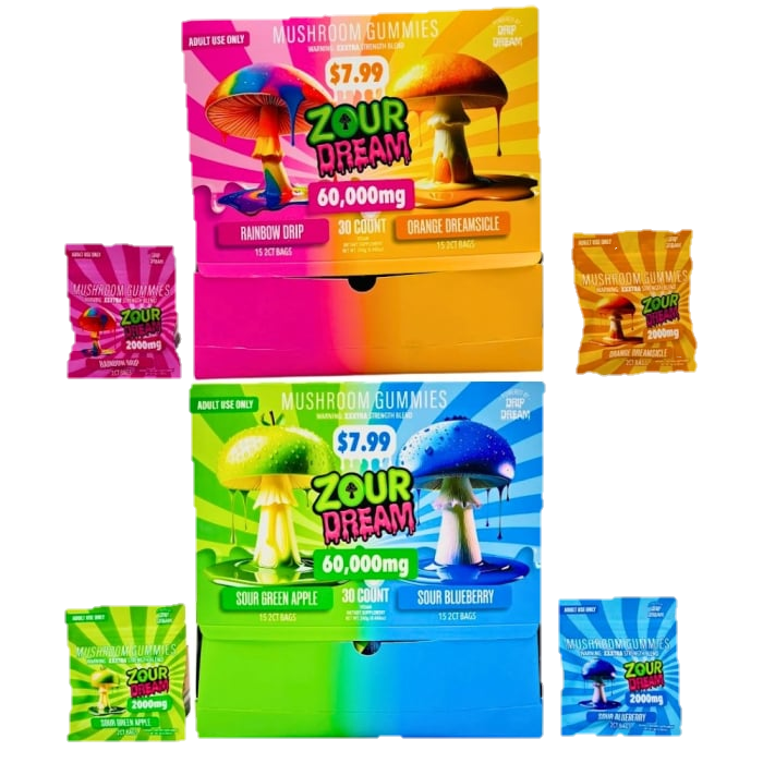 Zour Dream Mushroom Gummies 2pk / Sour Green Apple